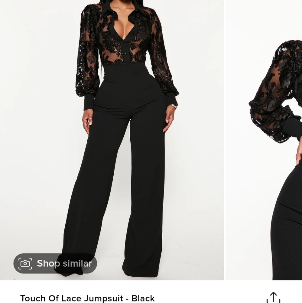 NWT Fashion Nova Black Lace Jumpsuit